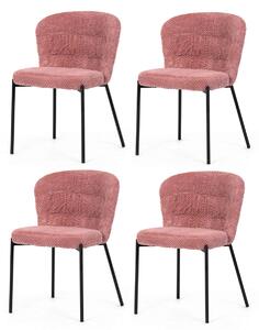 Súprava jedálenských stoličiek Bouclé CT-W1077PINK2, 4 ks