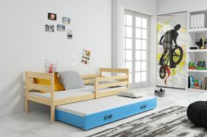 Detská posteľ s výsuvnou posteľou ERYK 200x90 cm Modrá Borovica