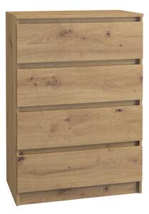 Komoda Malva 4 šuflíky dub artisan