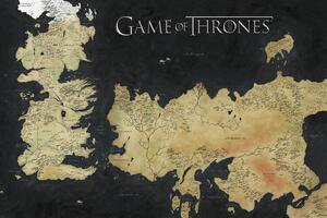 Umelecká tlač Game of Thrones - Westeros Map, (40 x 26.7 cm)