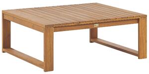 Záhradný konferenčný stolík svetlohnedý certifikované akáciové drevo 90 x 75 cm vonkajší moderný dizajn balkón terasa