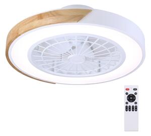 Brilagi-LED Stmievateľné svietidlo s ventilátorom LED/30W/230V 3000-6500K biela/dub + DO