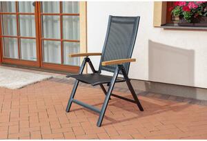 Tmavosivá kovová záhradná stolička Comfort – Debut