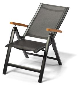 Tmavosivá kovová záhradná stolička Comfort – Debut