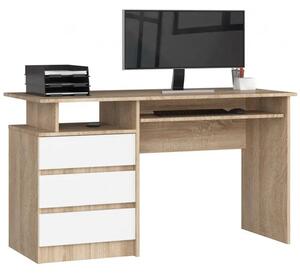 Počítačový stôl CLP 135 cm sonoma/biely