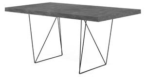 Pracovný stôl v dekore betónu s čiernou podnožou TemaHome Multi, 160 x 90 cm