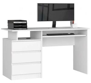 Počítačový stôl CLP 135 cm biely