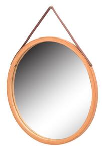 Nástenné zrkadlo Lemi s bambusovým rámom, pr. 45 cm