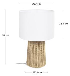 Stolová lampa v prírodnej farbe s textilným tienidlom (výška 51 cm) Kimjit - Kave Home