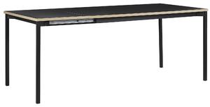 Rozkladací jedálenský stôl čierny MDF 140/190 x 90 cm moderný industriálny dizajn