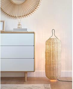 Stojacia lampa v prírodnej farbe s ratanovým tienidlom (výška 80 cm) Lumisa - Kave Home