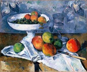 Paul Cezanne - Umelecká tlač Still Life with Fruit Dish, 1879-80, (40 x 35 cm)