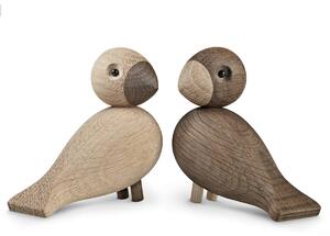Drevené vtáčiky Lovebirds Oak Wood - set 2 ks