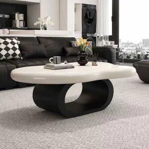 LuxuryForm DESIGN Konferenčný stolík DECO 120 × 79 cm – biely, čierna podnož