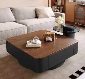 LuxuryForm DESIGN Konferenčný stolík MODENA 80 × 80 cm – hnedý, čierny (set)