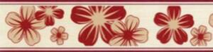 Samolepiace bordúry kvety červeno-hnedé 50034 5 m x 5 cm IMPOL TRADE