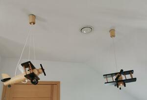 Vulpi Stropná lampa do detskej izby Luxi III Lietadlo drevená/čierna