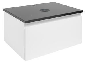 Kúpeľňová skrinka s žulovou krycí doskou SAT B-Way 59x30x45 cm biely lesk BWAY60WZ