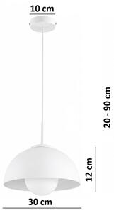 BRILAGI - Závesné svietidlo na kábli COSMO 1xE27/60W/230V pr. 30 cm biela