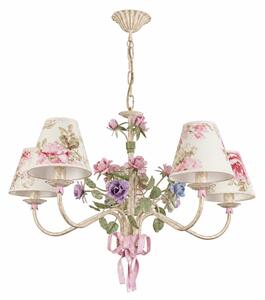 BRILAGI - Luster na reťazi ROMANCE 5xE14/40W/230V pestrofarebná/béžová/patina
