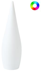 Vonkajšia stojaca LED lampa biela syntetický materiál IP54 vodoodolné s diaľkovým ovládaním záhradné osvetlenie