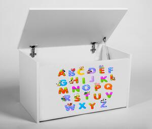 Box na hračky Denia, biely + abeceda
