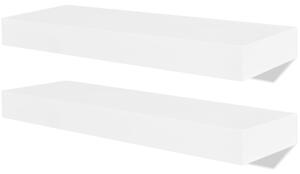 Nástenné poličky 4 ks biele 40 cm