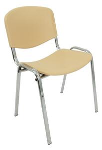 Konferenčná plastová stolička ISO CHROM Béžová