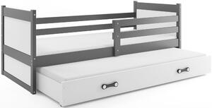 Detská posteľ s prístelkou RICO 2 | sivá 90 x 200 cm Farba: Biela