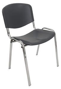 Konferenčná plastová stolička ISO CHROM Sivá