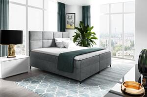 Boxspringová posteľ s úložným priestorom BRIGITA - 120x200, šedá + topper ZDARMA