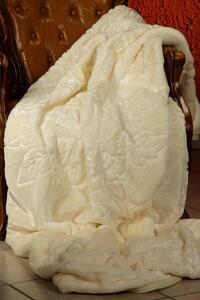 Dekorstudio Luxusná akrylová deka - Krémovo biela tlačený vzor 09