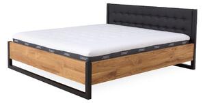 Manželská posteľ Trento 180x200 cm v kombinácii dubového masívu a kovu (niekoľko farebných variantov)