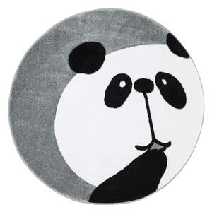 Dekorstudio Okrúhly detský koberec BEAUTY Sivá panda Priemer koberca: 120cm