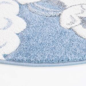Dekorstudio Okrúhly detský koberec BEAUTY Modrý jednorožec Priemer koberca: 160cm
