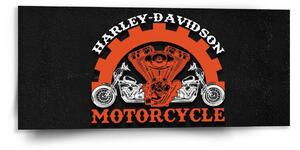 Sablio Obraz Harley-Davidson motor Čierne pozadie - 110x50 cm