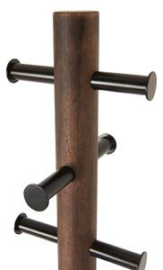 Čierny prírodný vešiak z kaučukového dreva Pillar - Umbra