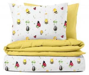Ervi bavlnené obliečky DUO - včely a lienky/žlté