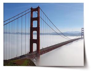 Sablio Plagát Golden Gate v hmle - 60x40 cm