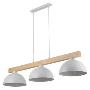 TK Lighting 4712 - Drevený luster Oslo white 3xE27, 1180mm, biela/drevo