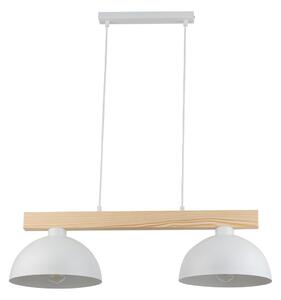 TK Lighting 4713 - Drevený luster Oslo white 2xE27, 830mm, biela/drevo