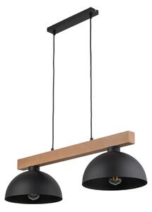 TK Lighting 4711 - Drevený luster Oslo black 2xE27, 830mm, čierna/drevo