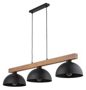 TK Lighting 4710 - Drevený luster Oslo black 3xE27, 1180mm, čierna/drevo