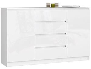 Komoda K160 2D4SZ biely lesk biela
