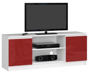 TV stolík RTV K140 červený lesk biela