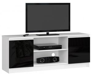 TV stolík RTV K140 čierny lesk biela