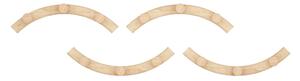 Nástenné vešiaky v súprave 4 ks z jaseňového dreva v prírodnej farbe Slinka - Umbra