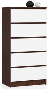 Komoda K60 5SZ wenge / biela