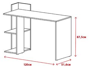 Lacný PC stôl Porto 1, betón/biely