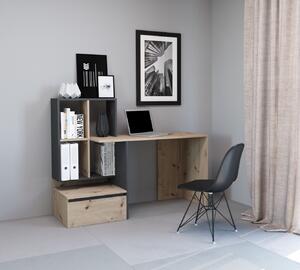Lacný PC stôl Porto 2, artisan/sivý